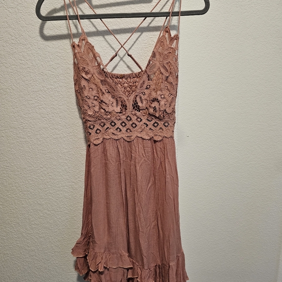 NWT Free People Adella Mini Slip Dress Flowy Mini Dress Crochet Dress Medium - Picture 2 of 3